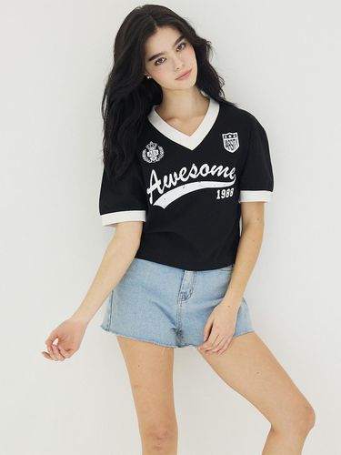 V-neck uniform short-sleeved T-shirt - Awesomestudio - Modalova