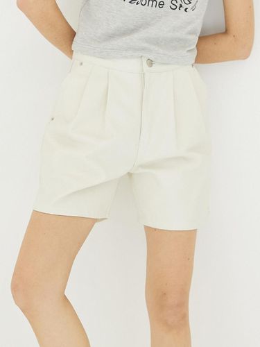 Color Short Denim Pants Light Beige - Awesomestudio - Modalova