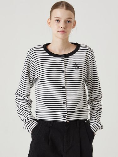 Round neck cropped cardigan & black - Awesomestudio - Modalova