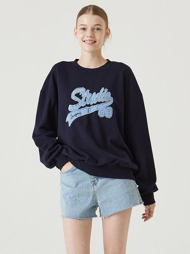 Studio denim patch sweat shirt dark navy - Awesomestudio - Modalova