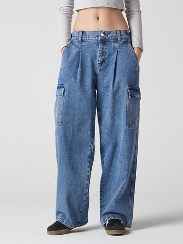 One-tuck wide cargo denim blue - Awesomestudio - Modalova