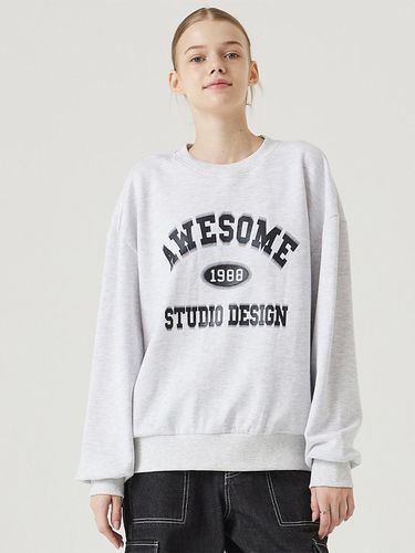 Awesome Mangsang Graphic Sweatshirt White Gray - Awesomestudio - Modalova