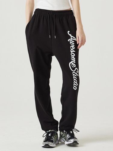 Logo Print Jogger Sweat Pants Black - Awesomestudio - Modalova