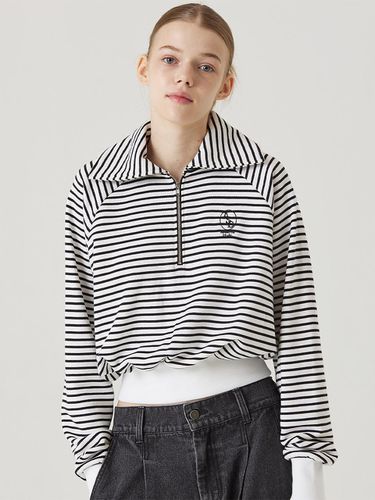 Collar Half Zip-Up Cropped Sweatshirt & - Awesomestudio - Modalova