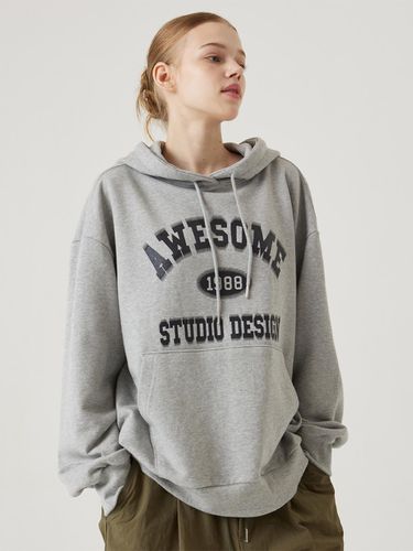 Mango Graphic Hooded Sweat Shirt Melange Gray - Awesomestudio - Modalova