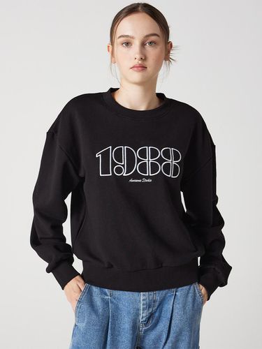 Embroidery sweat shirt black - Awesomestudio - Modalova