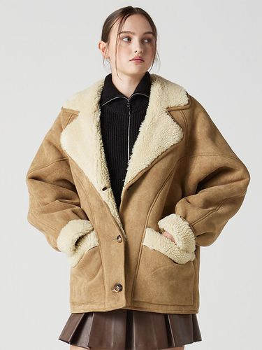 Suede Mustang Jacket Beige - Awesomestudio - Modalova