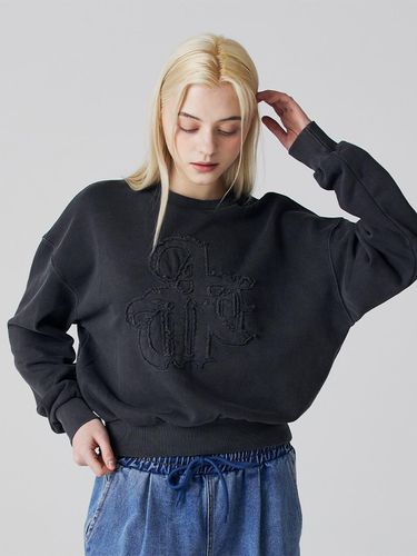 Pigment Logo Applique Semi-crop Sweatshirt - Awesomestudio - Modalova