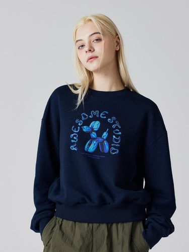 Balloon Dog Semi Cropped Sweat Shirt Navy - Awesomestudio - Modalova