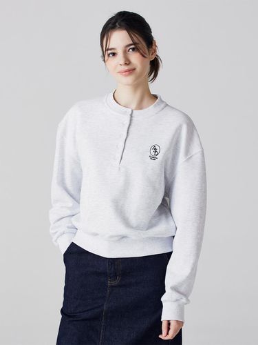 Henry neck sweatshirt white gray - Awesomestudio - Modalova