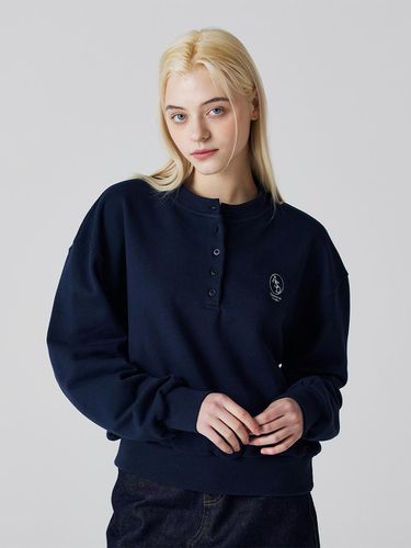 Henry neck sweatshirt navy - Awesomestudio - Modalova