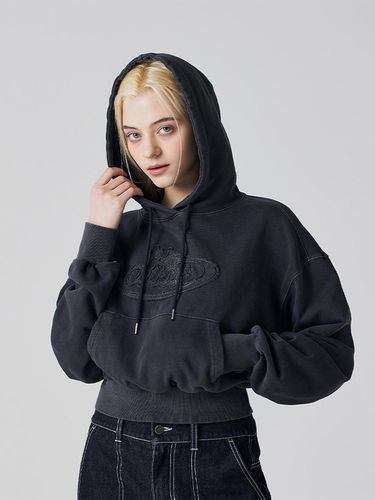 Pigment Patch Embroidery Cropped Hooded - Awesomestudio - Modalova