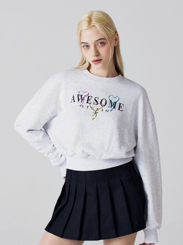 Ribbon 3D cropped sweat shirt - Awesomestudio - Modalova