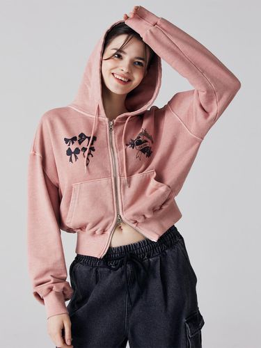 Pigment Cropped Hooded Zip-Up Indipink - Awesomestudio - Modalova