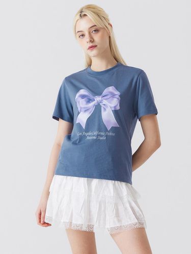 Ribbon DigitalPrint Short Sleeve T-Shirt IndieBlue - Awesomestudio - Modalova