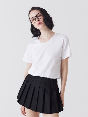 Basic U-neck Short-sleeved T-shirt white - Awesomestudio - Modalova