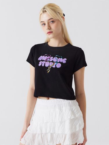 Ribbon Balloon Cropped Short-Sleeved T-Shirt - Awesomestudio - Modalova