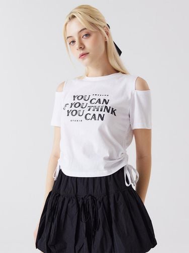 Slit Short-Sleeved T-Shirt White - Awesomestudio - Modalova