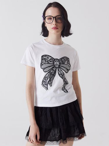 Ribbon short-sleeved T-shirt white - Awesomestudio - Modalova