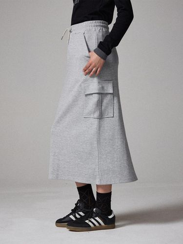 Cargo sweat long skirt melange gray - Awesomestudio - Modalova