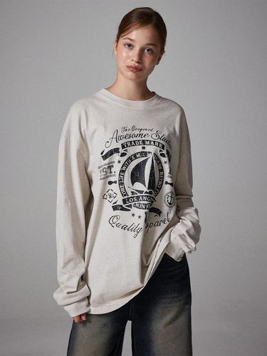 Yacht Club Pigment Long Sleeve T-shirt light beige - Awesomestudio - Modalova