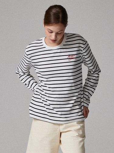 Stripe Long Sleeve T-Shirt White - Awesomestudio - Modalova