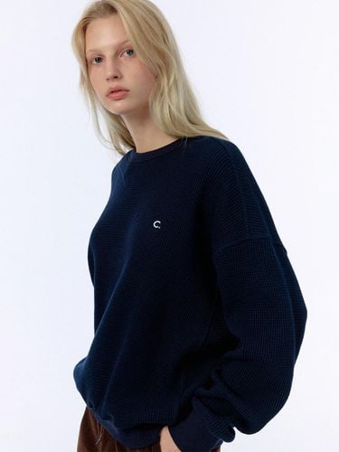 Textured Sweatshirt (Navy) - CLOVE - Modalova