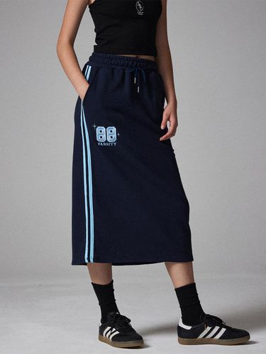 Line color sweat long skirt dark navy - Awesomestudio - Modalova