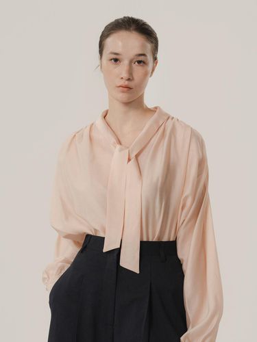 French Organza Tie Blouse Pink - MOMET - Modalova