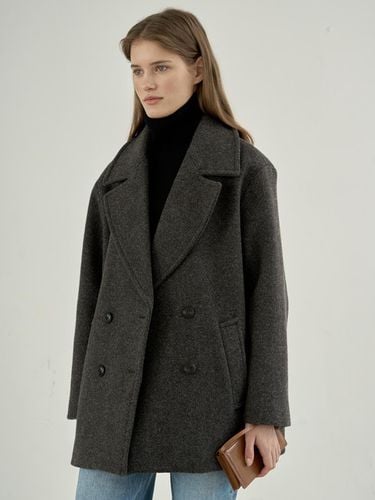 Kai Wool Cash Double Coat Charcoal - MOMET - Modalova