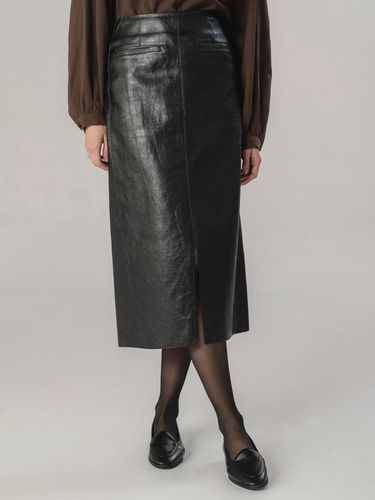 Leather skirt black - MOMET - Modalova