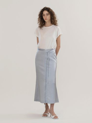 Leme Satin skirt sky blue - MOMET - Modalova