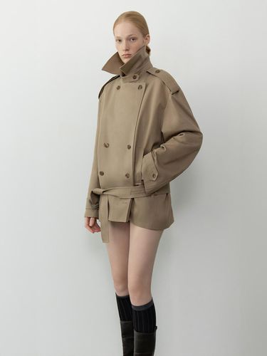 ARON BELTED COTTON GABARDINE TRENCH JACKET () - LEHA - Modalova