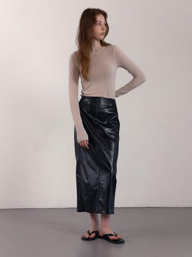 VEGAN LEATHER MAXI SKIRT_BLACK - MIMEME - Modalova