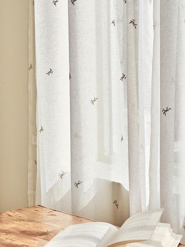 A mini-leaf embroidered curtain - DECOVIEW - Modalova