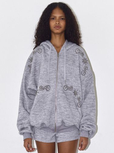 ORNAMENT STUDDED HOODIE_ONZI_EDITION, GREY - Polysooem - Modalova