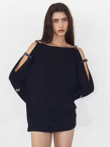 BUCKLE OFF - SHOULDER JERSEY TOP, BLACK - Polysooem - Modalova