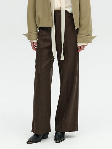 PINTUCK WOOL PANTS_DARK BROWN - L’H.A.S - Modalova