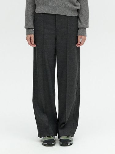 PINTUCK WOOL PANTS_CHARCOAL GRAY - L’H.A.S - Modalova