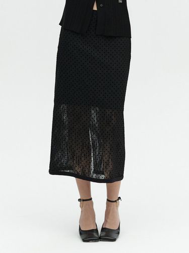 DOT SHEER H LINE SKIRT_BLACK - L’H.A.S - Modalova