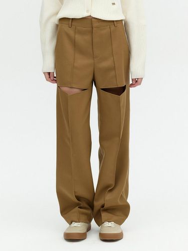 OXFORD FRONT SLIT WOOL PANTS_BEIGE - L’H.A.S - Modalova