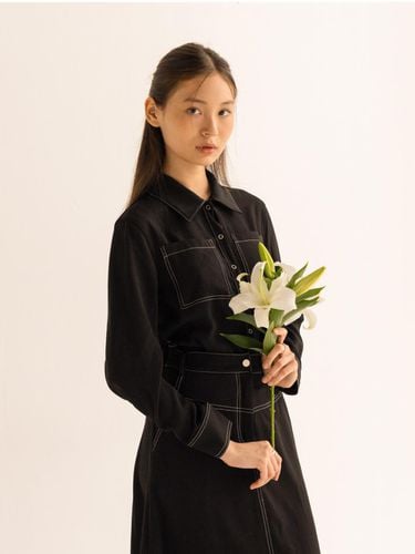 Elegant Stitch dress - Black - lienlier - Modalova