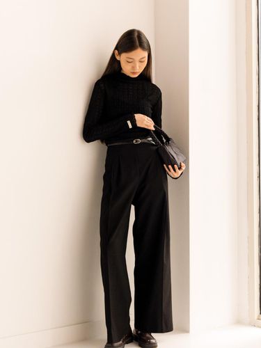 BANDING Two tuck slacks - Black - lienlier - Modalova