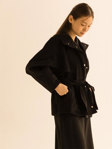 Corduroy Bomber Jacket - Black - lienlier - Modalova