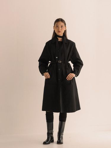 Elegant Belt Trench Coat - Black - lienlier - Modalova