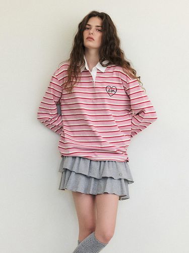 Love Stripe Collared T - Shirt - ETMON - Modalova