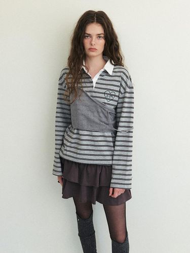 Love Stripe Collared T - Shirt - ETMON - Modalova