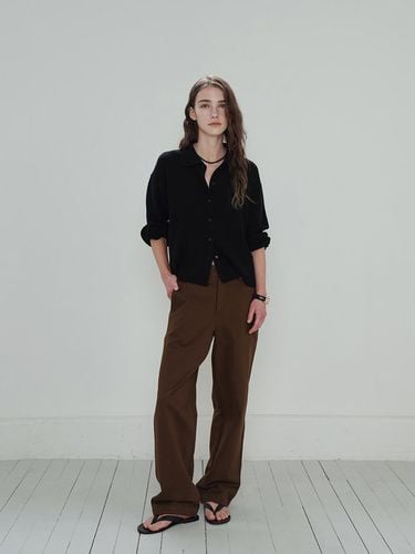 Premium Straight Cotton Pants [Brown] - OTHERS - Modalova