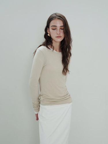 Tencel Wool Slim Fit T-Shirt [Beige] - OTHERS - Modalova