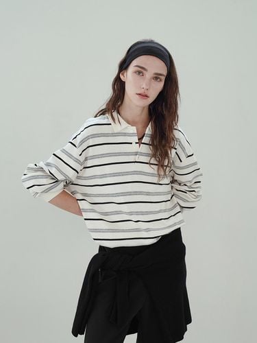 Stripe Oversized Cotton T-shirt [Ivory] - OTHERS - Modalova